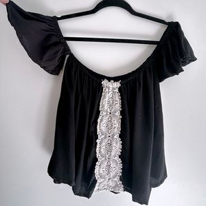 Lace Off Shoulder Top / Flowy Woman’s Boho Top / Stella Tweed